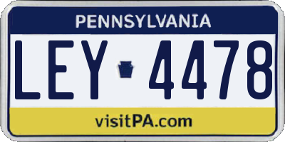 PA license plate LEY4478