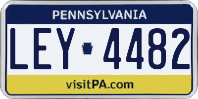 PA license plate LEY4482