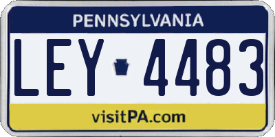 PA license plate LEY4483