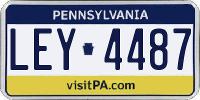 PA license plate LEY4487