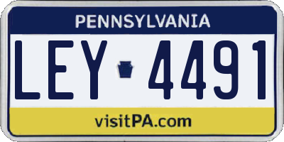 PA license plate LEY4491
