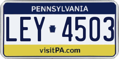 PA license plate LEY4503