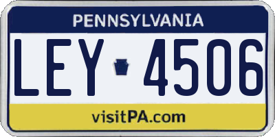 PA license plate LEY4506
