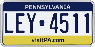 PA license plate LEY4511