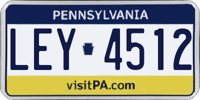 PA license plate LEY4512