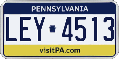 PA license plate LEY4513