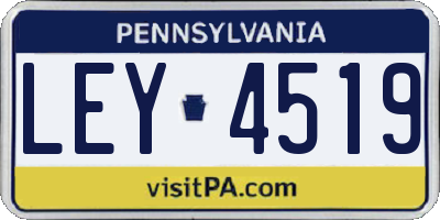 PA license plate LEY4519