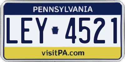 PA license plate LEY4521