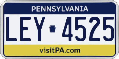 PA license plate LEY4525