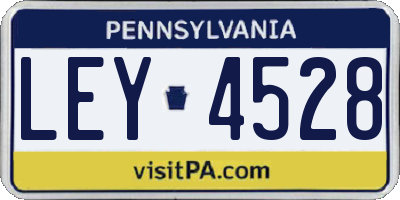 PA license plate LEY4528