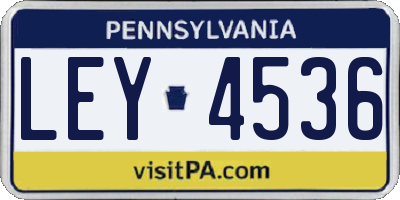 PA license plate LEY4536