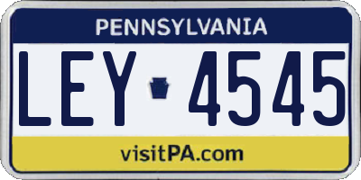 PA license plate LEY4545