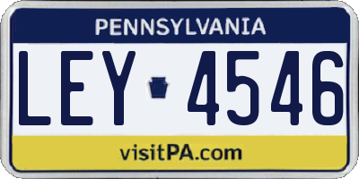 PA license plate LEY4546