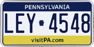 PA license plate LEY4548