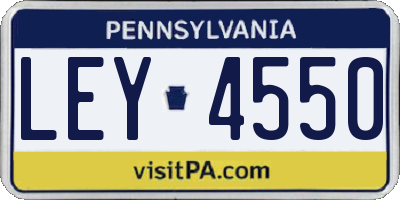 PA license plate LEY4550