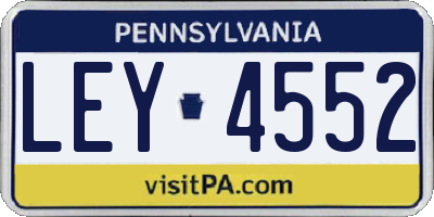PA license plate LEY4552