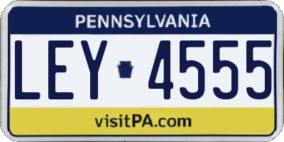 PA license plate LEY4555