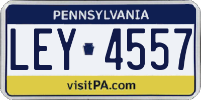 PA license plate LEY4557