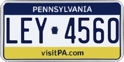 PA license plate LEY4560