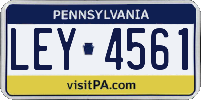 PA license plate LEY4561