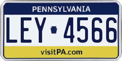 PA license plate LEY4566