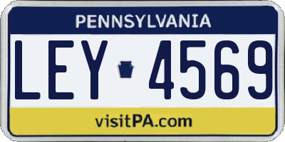 PA license plate LEY4569
