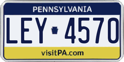 PA license plate LEY4570