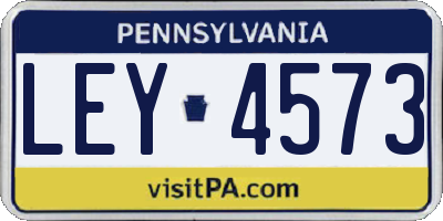PA license plate LEY4573