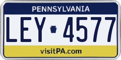 PA license plate LEY4577