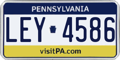 PA license plate LEY4586