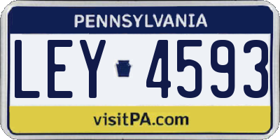 PA license plate LEY4593