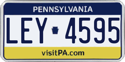 PA license plate LEY4595