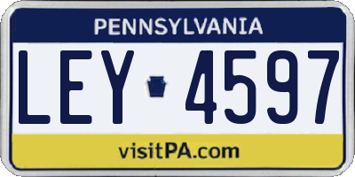 PA license plate LEY4597