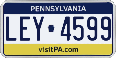 PA license plate LEY4599