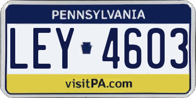 PA license plate LEY4603