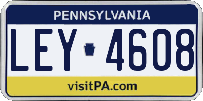 PA license plate LEY4608
