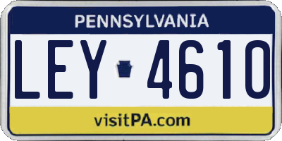 PA license plate LEY4610