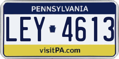 PA license plate LEY4613