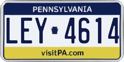 PA license plate LEY4614