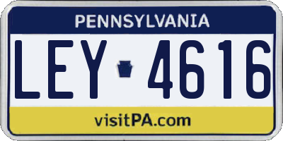 PA license plate LEY4616
