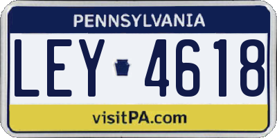 PA license plate LEY4618