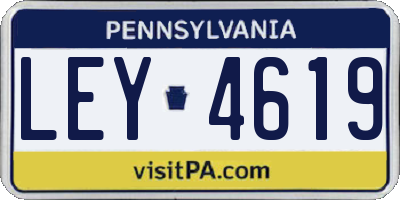 PA license plate LEY4619