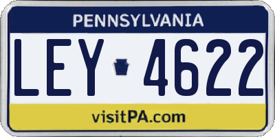PA license plate LEY4622