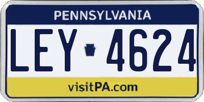PA license plate LEY4624