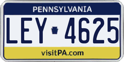 PA license plate LEY4625