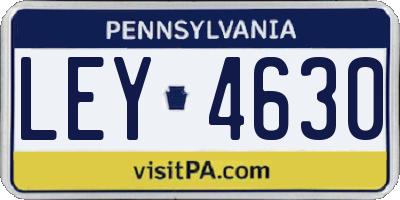 PA license plate LEY4630