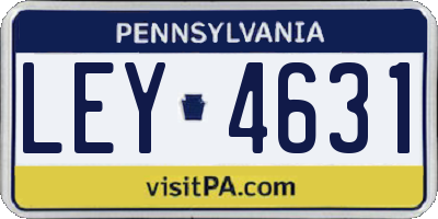 PA license plate LEY4631