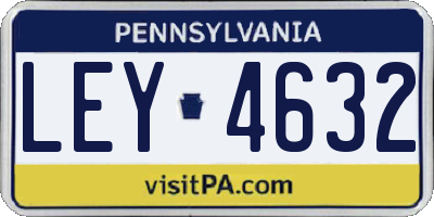 PA license plate LEY4632