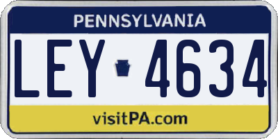 PA license plate LEY4634