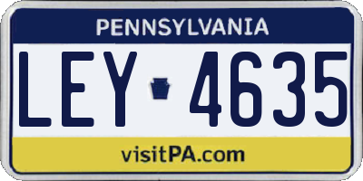 PA license plate LEY4635